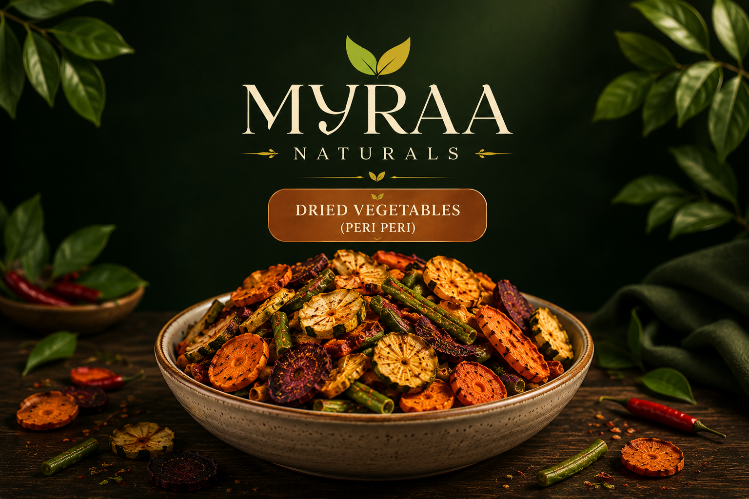 Mixed Dried Vegetable Chips — Peri Peri from Myraa Naturals