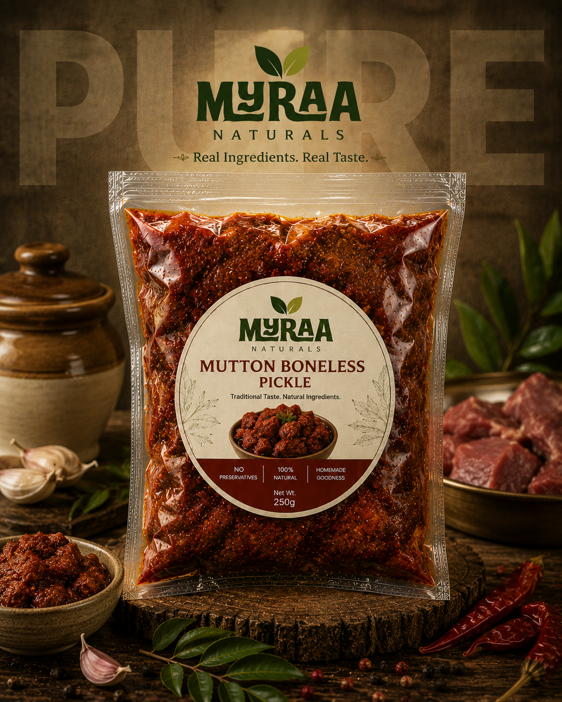Mutton Boneless Pickle from Myraa Naturals
