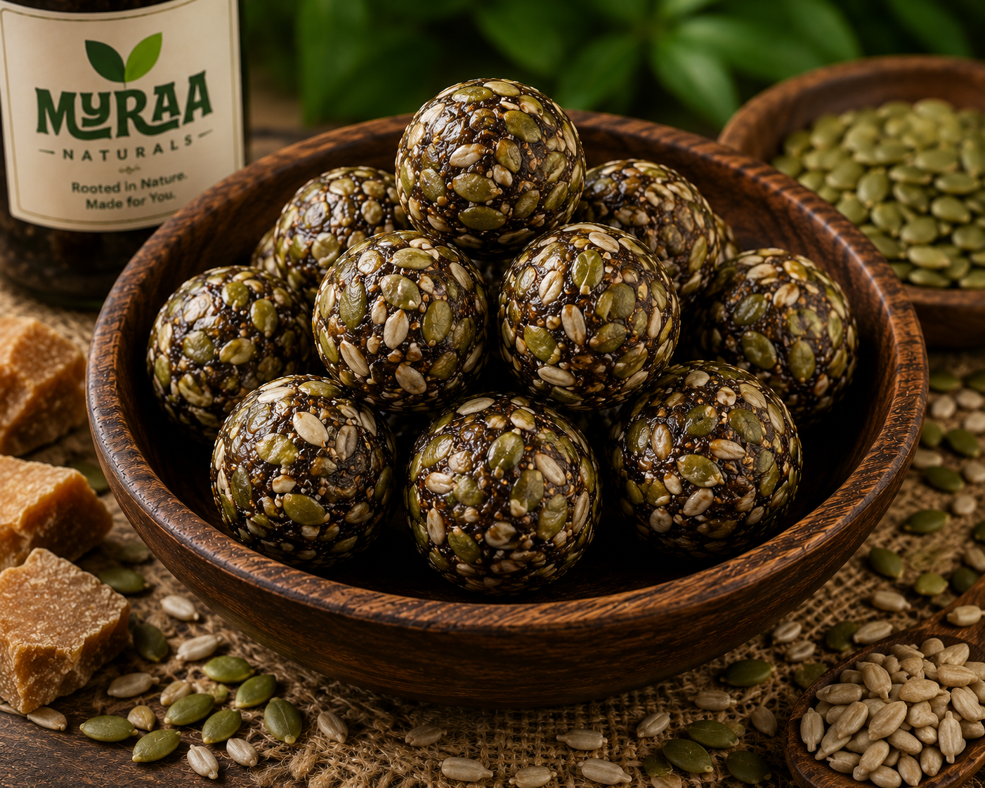 Organic Bellam Pumpkin Seeds Laddu from Myraa Naturals