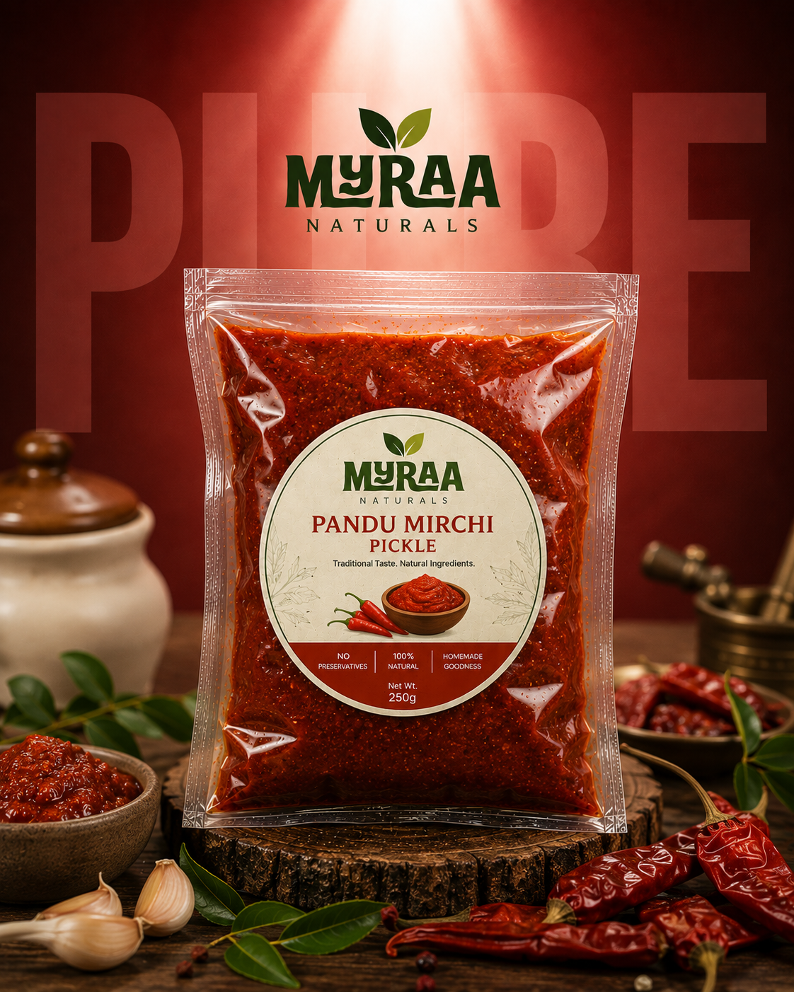 Pandumirchi Pickle from Myraa Naturals